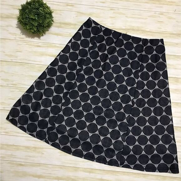 Renee C Stitch Fix NWT Maybell Lace DetailNavy Blue Polka Dot A-line Skirt M - Picture 1 of 5